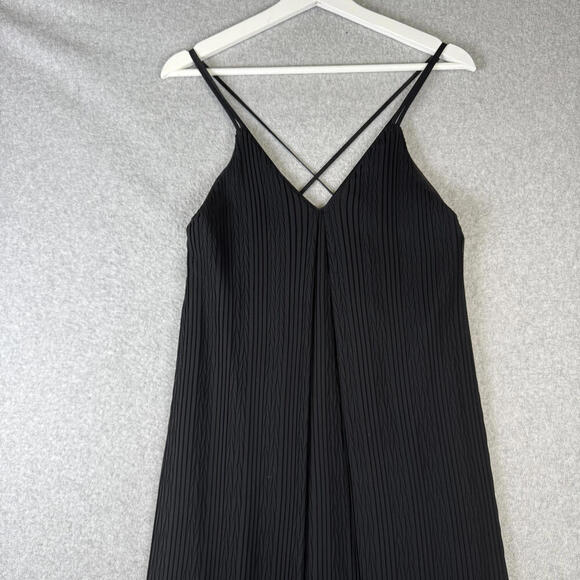 Alice + Olivia Bella Black Pleated Strappy Back Cocktail Maxi Dress Size 2 $440 - Picture 2 of 9